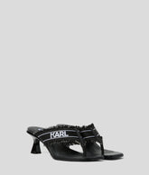 PANACHE II DENIM HEELED SANDALS
