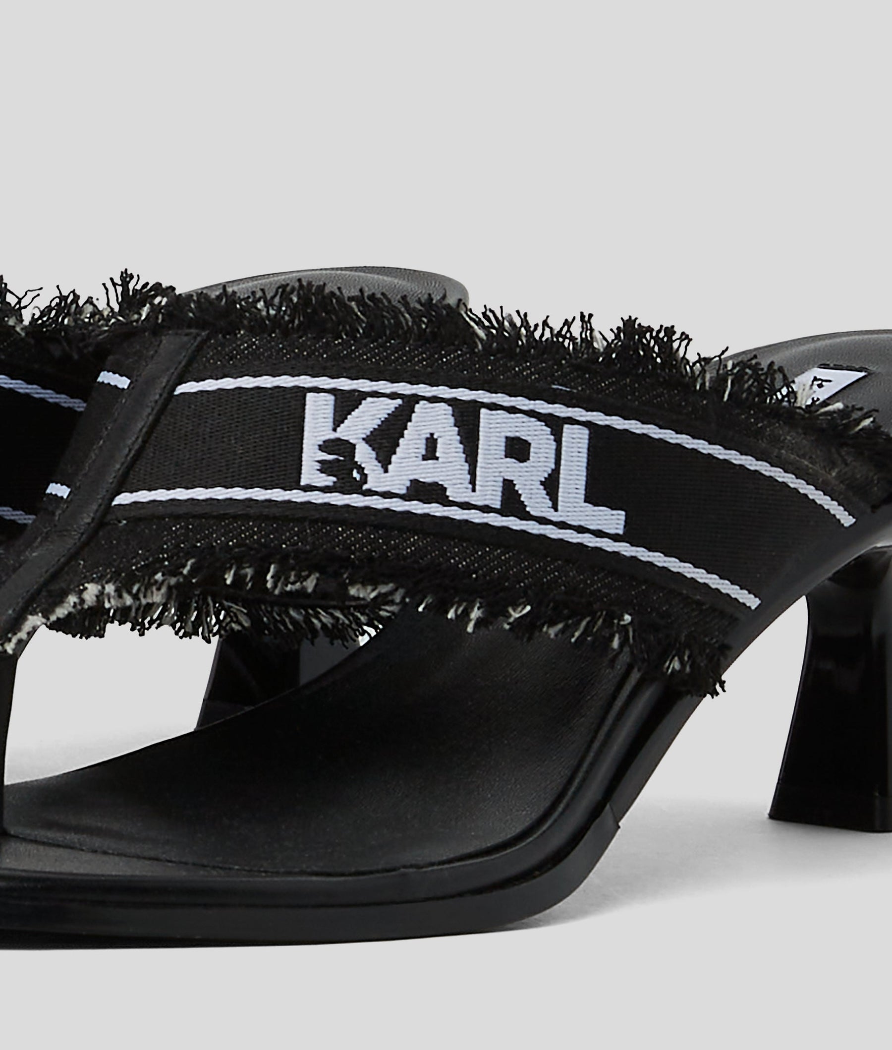 PANACHE II DENIM HEELED SANDALS