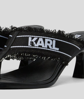 PANACHE II DENIM HEELED SANDALS
