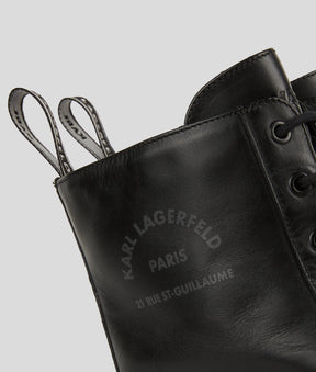 BURLY BIKER LACE-UP BOOTS