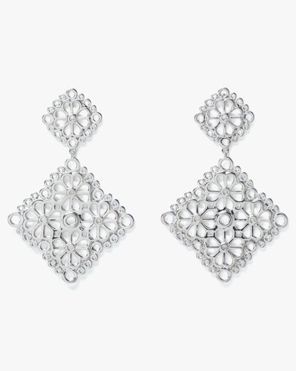 Spade Flower Lace Drop Earrings