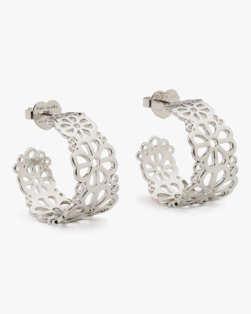 Spade Flower Lace Hoops