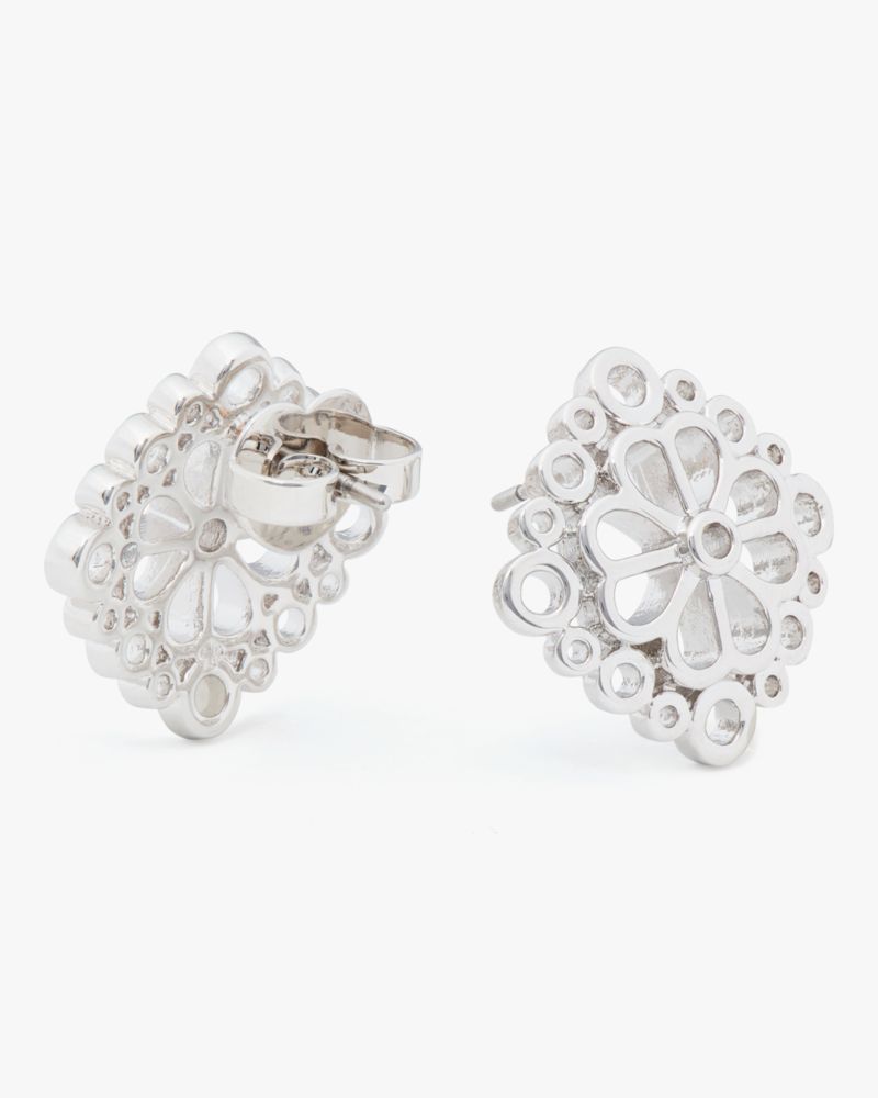 Spade Flower Lace Studs