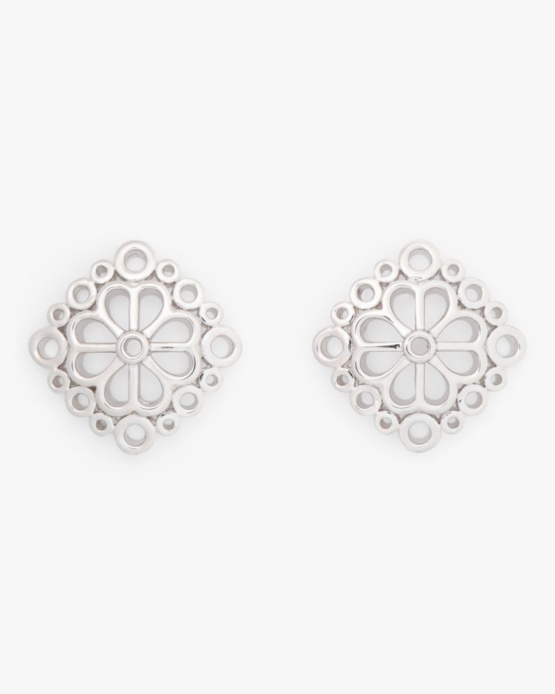 Spade Flower Lace Studs