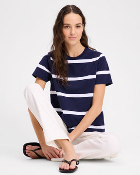 Montauk Stripe Logo Tee