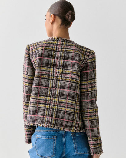 Enamel Button Tweed Jacket