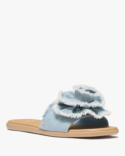 Flourish Denim Flat Sandals