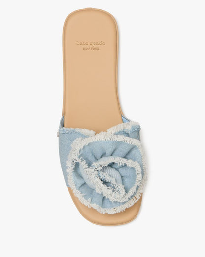 Flourish Denim Flat Sandals