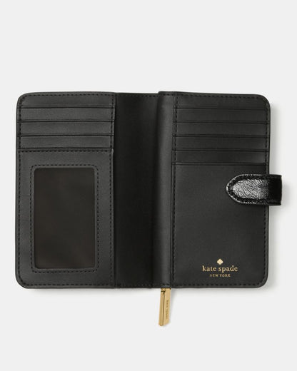 Bridget Crinkle Patent Medium Compact Bifold Wallet