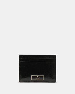 Bridget Crinkle Patent Small Slim Card Holder