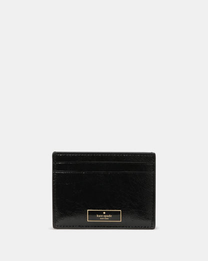 Bridget Crinkle Patent Small Slim Card Holder