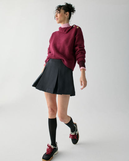 Box Pleat Mini Skirt