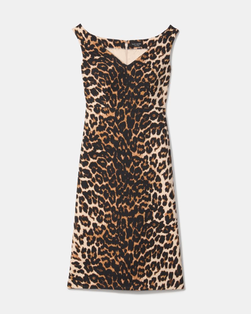 Leopard V-neck Midi Dress