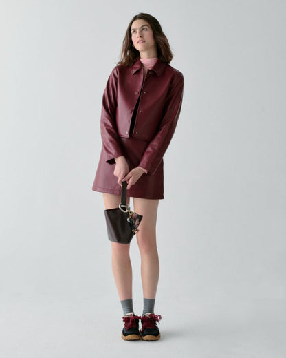 Faux Nappa Leather Jacket