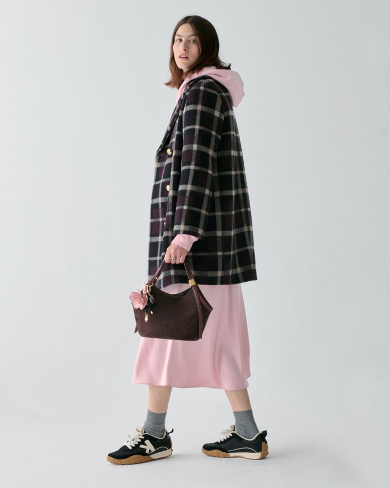 Plaid Double Breasted Coat