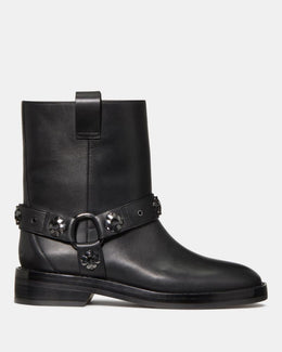 Spade Flower Stud Moto Boot