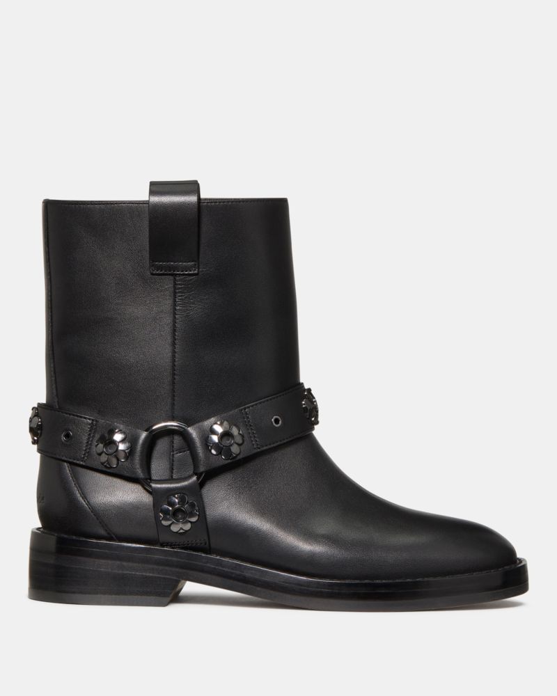 Spade Flower Stud Moto Boot