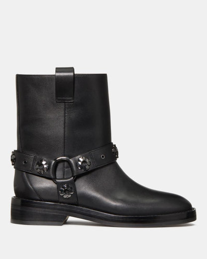 Spade Flower Stud Moto Boot