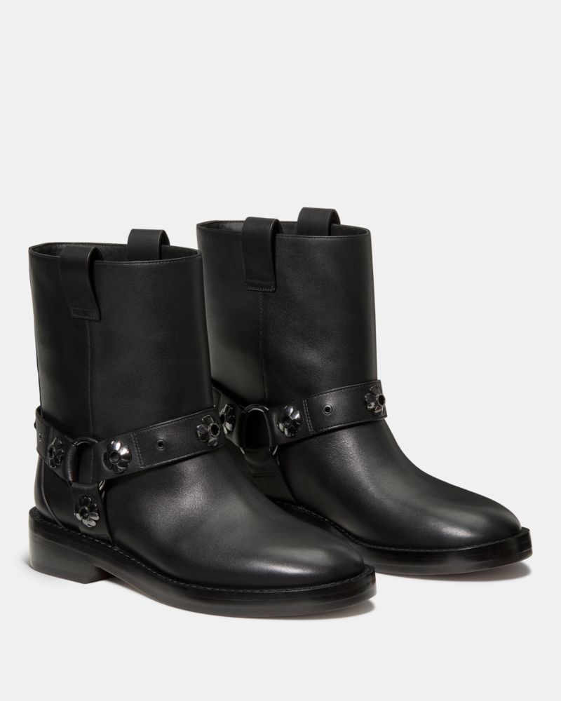 Spade Flower Stud Moto Boot