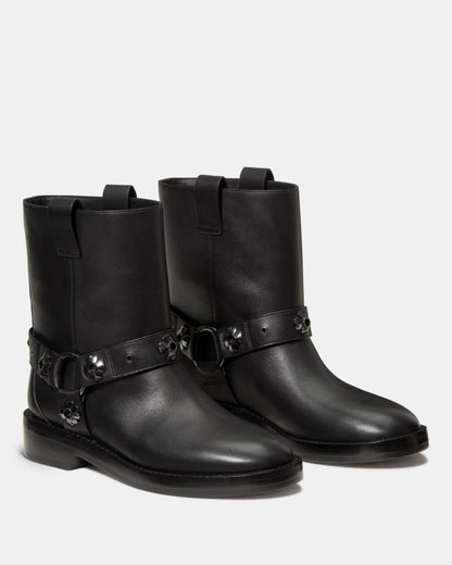 Spade Flower Stud Moto Boot