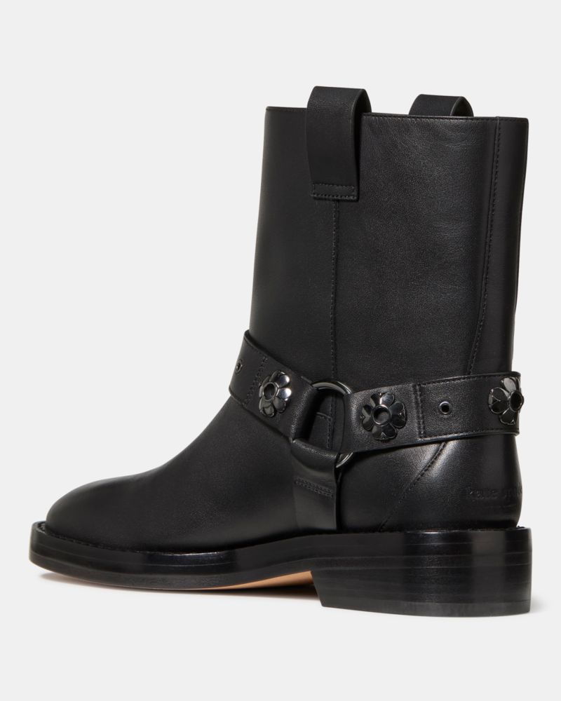 Spade Flower Stud Moto Boot