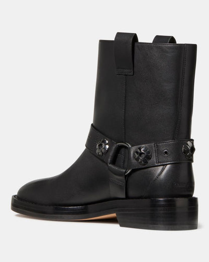 Spade Flower Stud Moto Boot