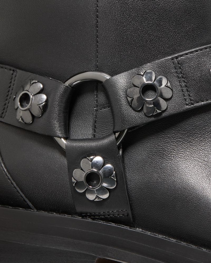 Spade Flower Stud Moto Boot