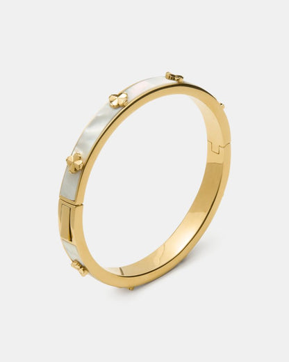 Spade Flower Hinged Bangle