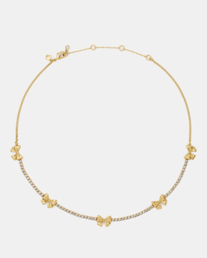 Bling And Bows Bow Tennis Necklace