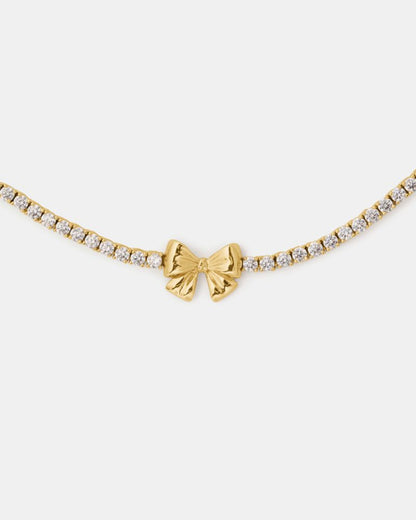 Bling And Bows Bow Tennis Necklace