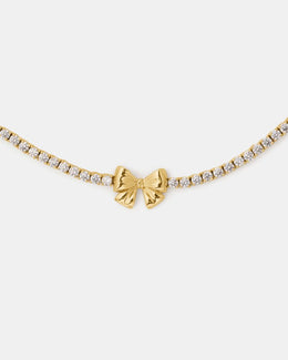 Bling And Bows Bow Tennis Necklace