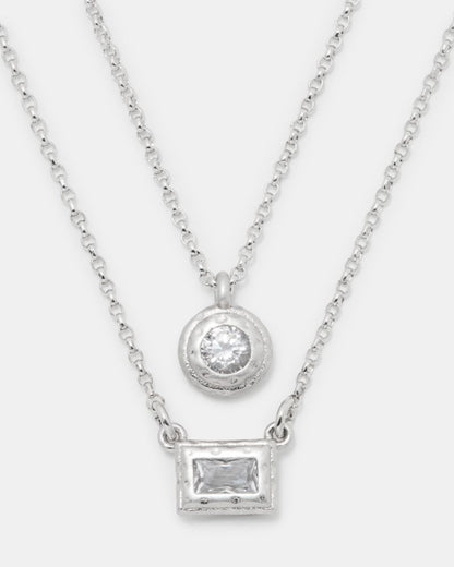 Elegant Edge Double Necklace Set