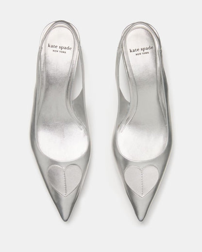 Lover Metallic Slingback Kitten Heel