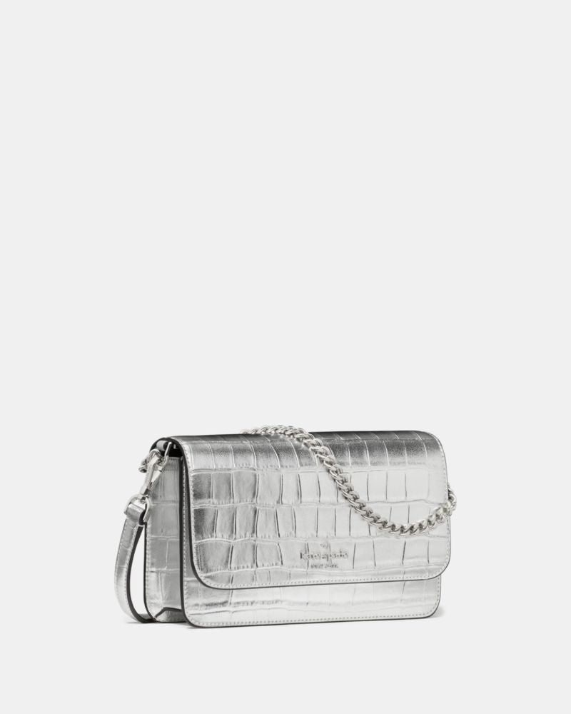 Madison Croc Embossed Willow Mini Flap Crossbody