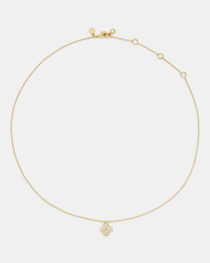 Spade Flower Pave Mini Pendant