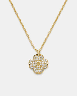 Spade Flower Pave Mini Pendant