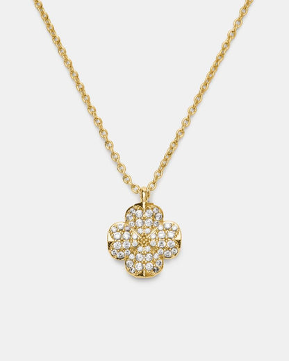 Spade Flower Pave Mini Pendant