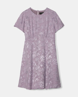 Fluid Jacquard Empire Waisted Mini Dress