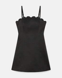 Satin Scallop Mini Dress