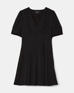 Fluid Puff Sleeve Mini Dress