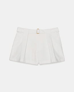 Belted Pleated Shorts