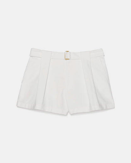 Belted Pleated Shorts