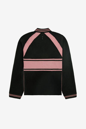 Knitted cycling top - black/pink