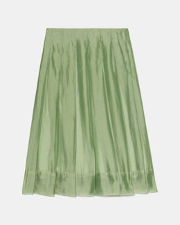 Crinkled Organza Pleated Skirt
