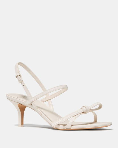 Loop Snakeskin Kitten Heel Sandals
