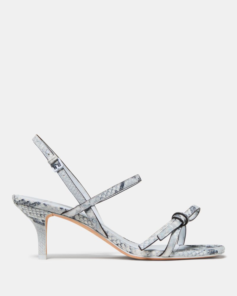 Loop Snakeskin Kitten Heel Sandals
