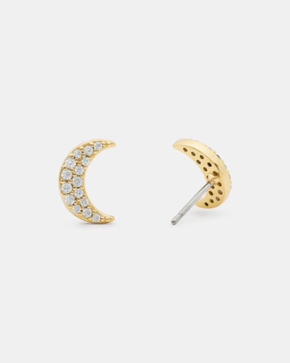 You're A Gem Pave Moon Studs