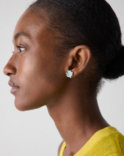Golden Bloom Flower Studs
