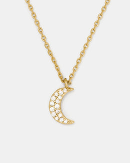 You're A Gem Pave Moon Pendant