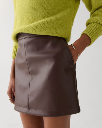 Faux Nappa Mini Skirt